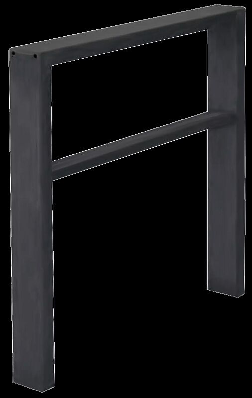 Anlehnbügel ELGIN mit Quersteg, zum Einbetonieren, Breite 850 mm, in RAL 8019 graubraun