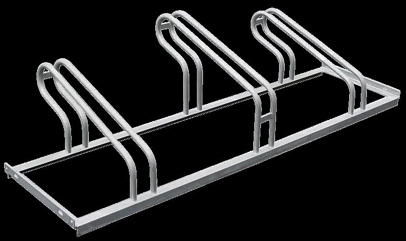 Fahrradständer UNIVERSAL einseitig 90°, 3 Stellplätze, feuerverzinkt