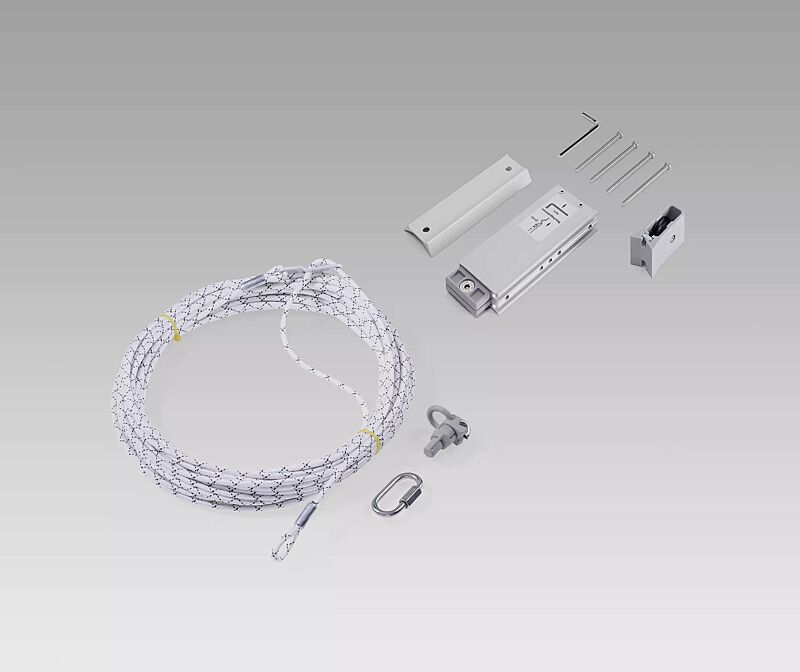 Außenliegende Hissvorrichtung aus robustem, eloxierten Metallgehäuse, Hissseil inkl. Seilkupplung und Fahnenbefestigung