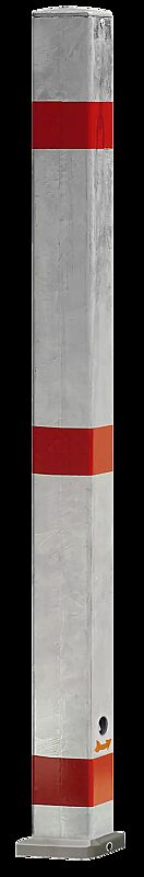 Sperrpfosten CADIZ zum Einbetonieren mit Dreikantschloss, feuerverzinkt