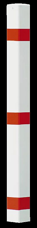 Sperrpfosten CADIZ zum Einbetonieren, feuerverzinkt und weiß pulverbeschichtet