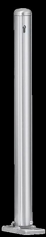 Poller ALAVA mit Rundkopf, kippbar, mit Profilhalbzylinderschloss 30/10