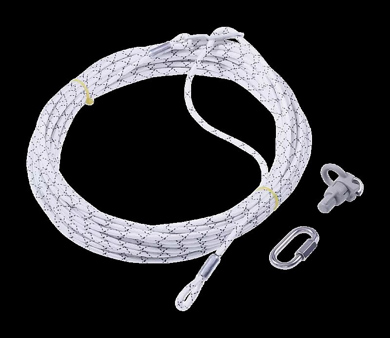 Hissseil für außenliegende Hissvorrichtung inkl. Seilkupplung und Fahnenbefestigung