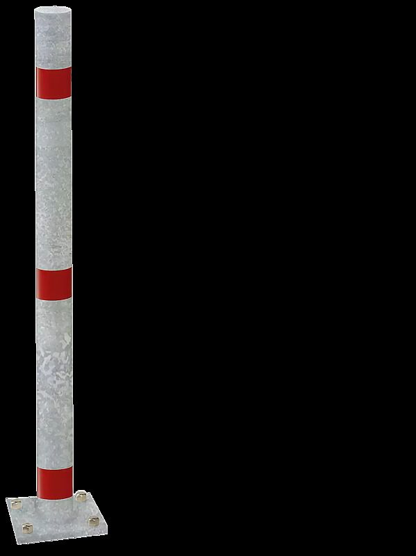 Sperrpfosten MONTIJO zum Aufdübeln, feuerverzinkt mit roten Streifen