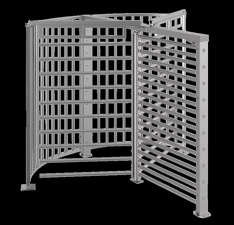 Behindertengerechtes Drehkreuz FESTOS, zum Aufdübeln, ohne Bodenrahmen, ohne Übersteigschutz, feuerverzinkt