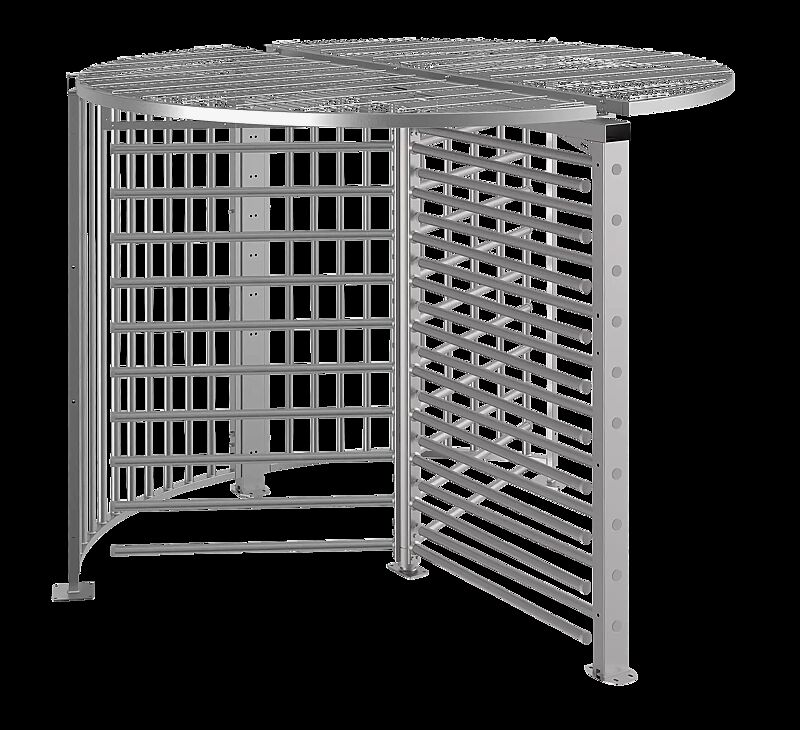 Behindertengerechtes Drehkreuz FESTOS, zum Aufdübeln, ohne Bodenrahmen, mit Übersteigschutz, feuerverzinkt