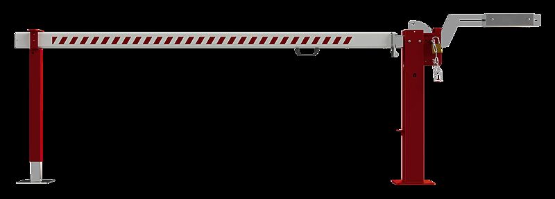 Wegesperre BELMONT, Haupt- und Auflagestütze in RAL 3020 verkehrsrot