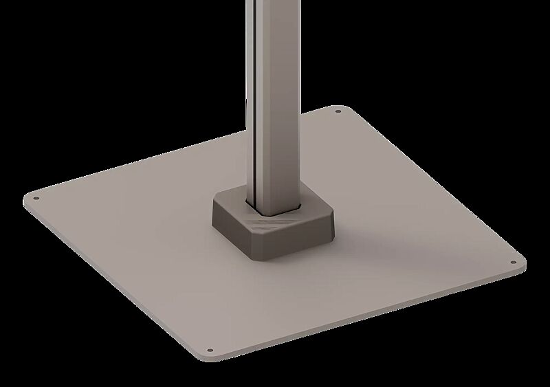 Bodenplatte 700 x 700 x 10 mm inklusive Aluminiumabdeckung