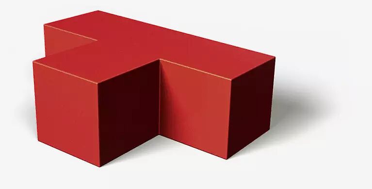 Sitzelement CUBUS T in RAL 3001 signalrot