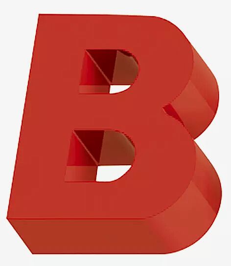 Sitzbuchstabe LETTER LINE - B in RAL 3000 feuerrot