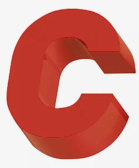 Sitzbuchstabe LETTER LINE - C in RAL 3000 feuerrot