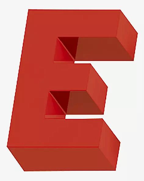 Sitzbuchstabe LETTER LINE - E in RAL 3000 feuerrot