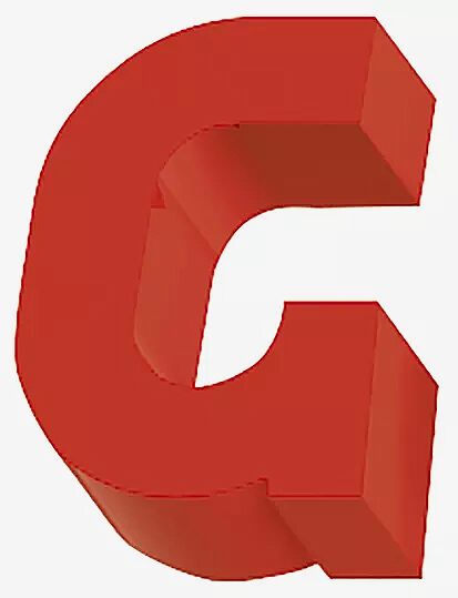 Sitzbuchstabe LETTER LINE - G in RAL 3000 feuerrot