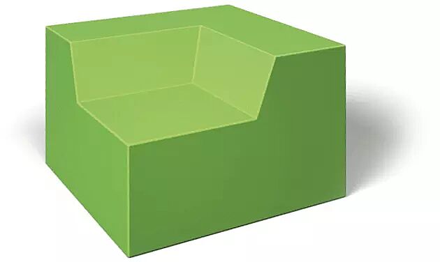 Sitzelement CLASSIC LINE - Inner Corner, mit zwei Rückenlehnen, in RAL 6018 gelbgrün