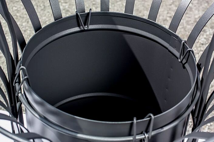 Detail: Abfallsackhaltering Abfallbehälter COROLLA, in RAL 7016 anthrazitgrau