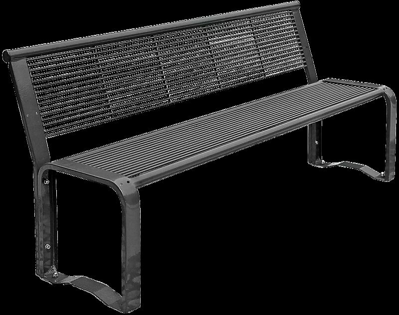 Sitzbank ETHOS mit Rückenlehne, in RAL 7012 basaltgrau