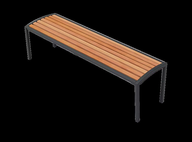 Sitzbank CAMILLA mit Hartholzbelattung, Stahlteile in RAL 7016 anthrazitgrau