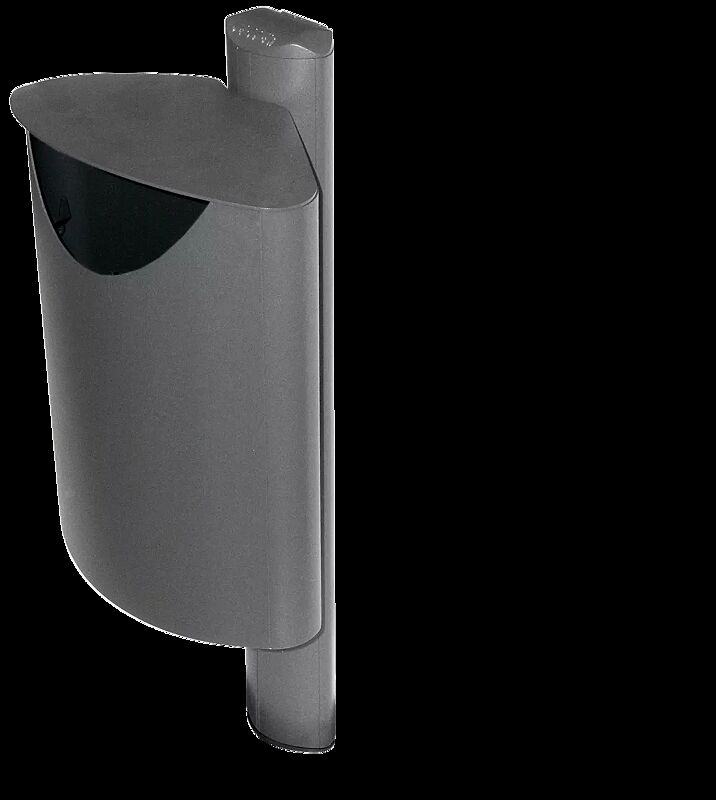 Abfallbehälter FIORE - UNO, zum Aufdübeln, in eisenglimmergrau