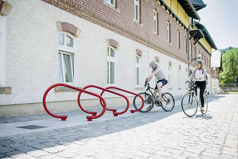 Anlehnbügel OPEN in RAL 3003 rubinrot