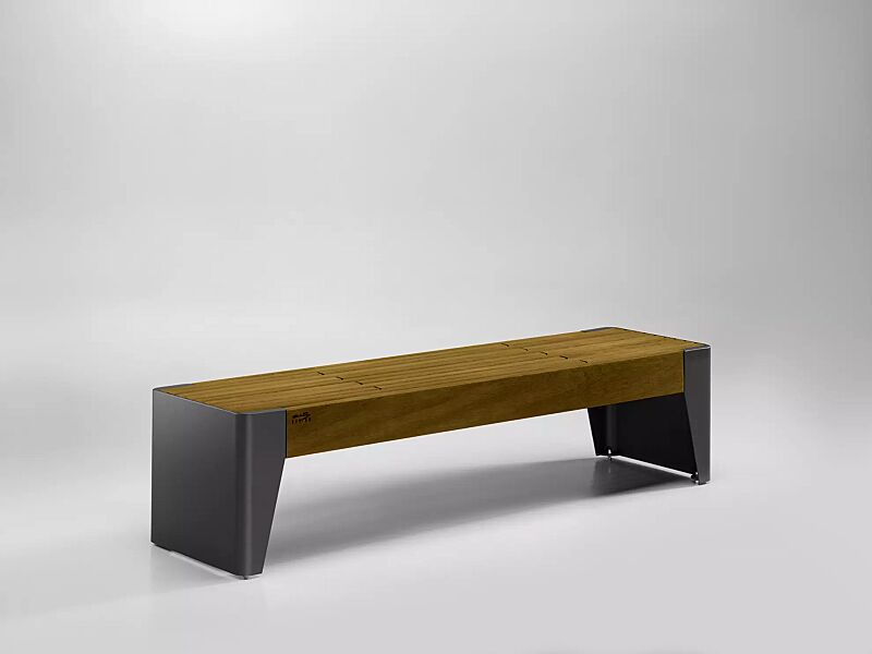 Sitzbank FOLA ohne Rückenlehne, Stahlteile in DB 703 eisenglimmer