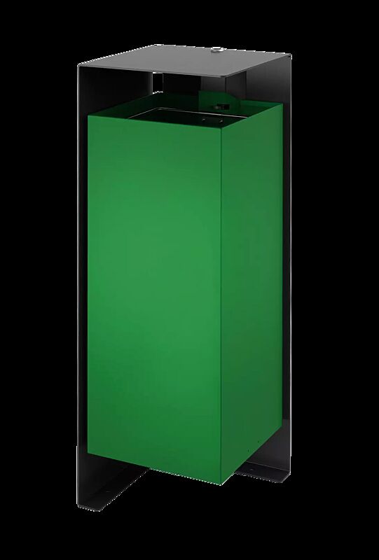 Abfallbehälter DIVISION, 60 Liter, Korpus Behälter in RAL 6029 minzgrün