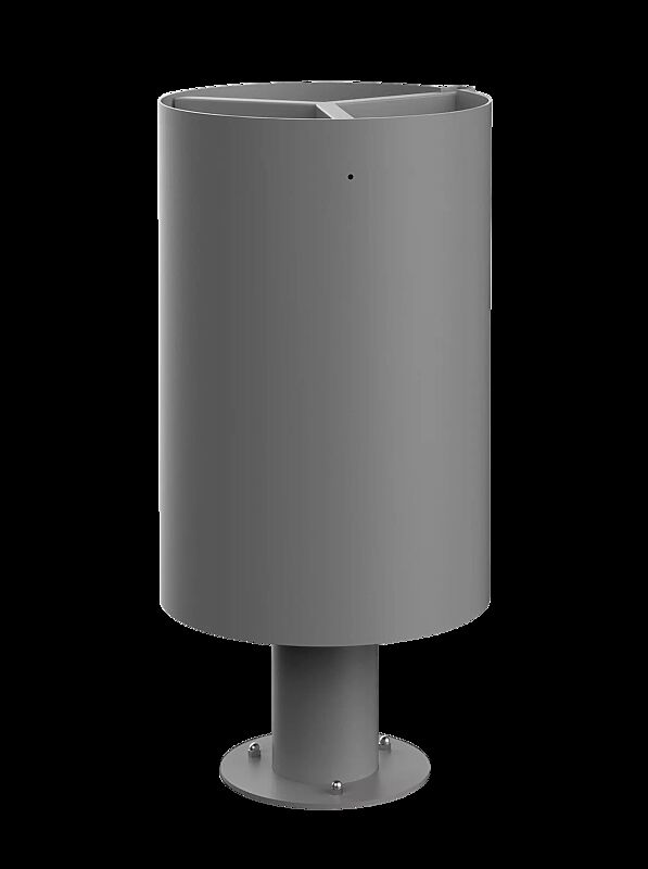 Abfallbehälter CARROARMATO, 3 Innenbehälter, in RAL 9007 graualuminium