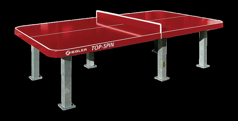 Tischtennisplatte TOP-SPIN, zum Aufdübeln, in RAL 3000 feuerrot