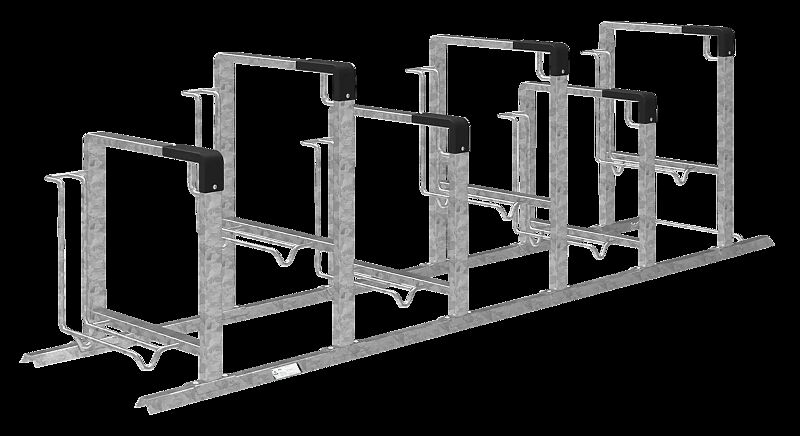 Fahrradparker KONTUR einseitig, Anbaueinheit, 6 Stellplätze