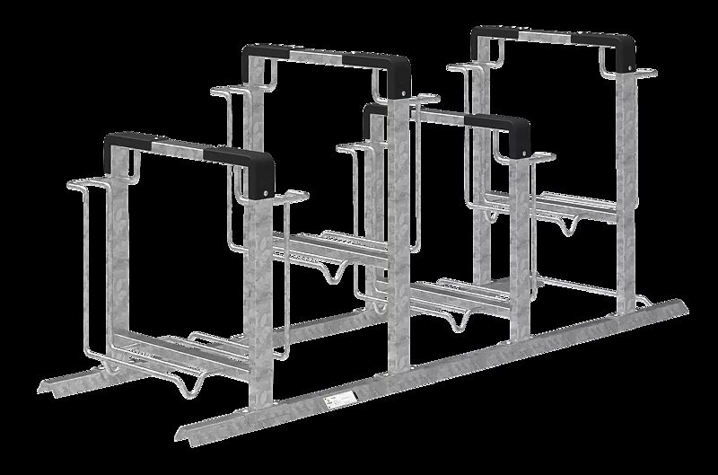 Fahrradparker KONTUR doppelseitig, Anbaueinheit, 8 Stellplätze