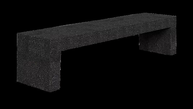 Sitzbank VENEZIA aus rekonstituiertem Marmor, Sitzfläche gestockt, in schwarz ebano