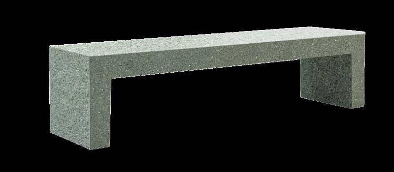 Sitzbank VENEZIA aus rekonstituiertem Marmor, Sitzfläche gestockt, in grün alpi