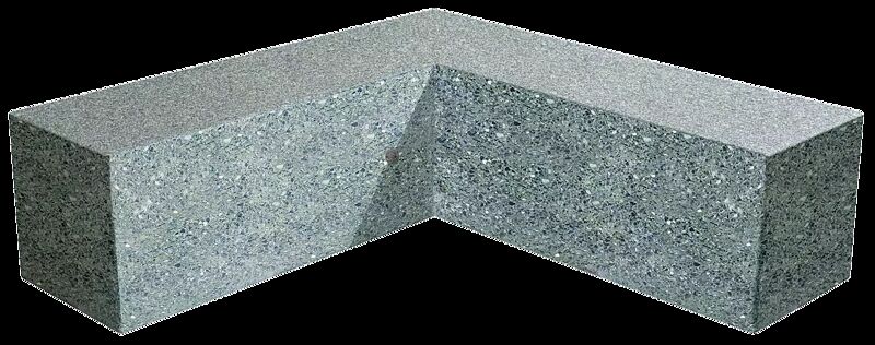 Eckbank IRISA aus rekonstituiertem Marmor, Sitzflächen gestockt, Seitenflächen sandgestrahlt, in grün alpi