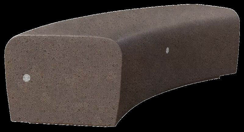 Sitzbank ONDA aus rekonstituiertem Marmor, gebogen, Sitzfläche geschliffen, in porphyr