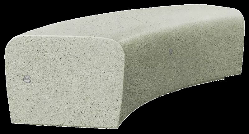 Sitzbank ONDA aus rekonstituiertem Marmor, gebogen, Sitzfläche geschliffen, in grün alpi