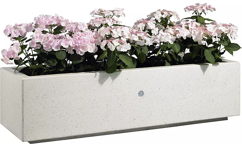 Pflanzbehälter ARTEMIDE aus Beton, in Granitoptik weiß