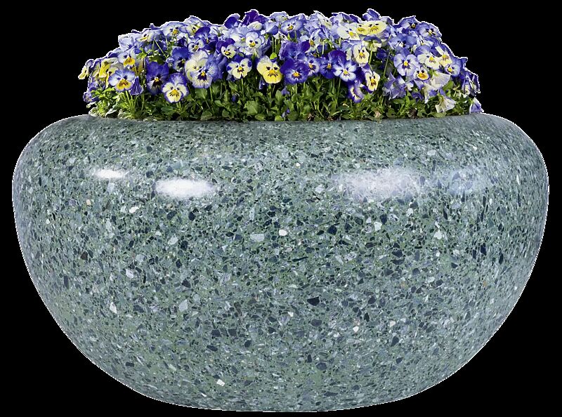 Pflanzbehälter VENERE aus rekonstituiertem Marmor, geschliffen