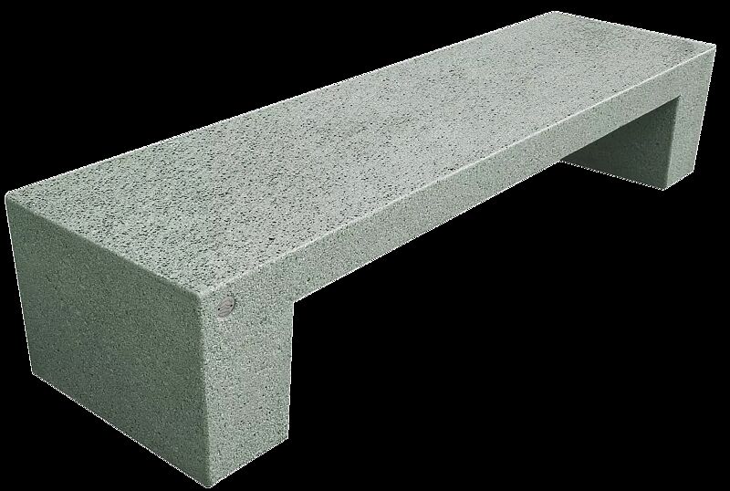 Sitzbank ERACLEA ohne Rückenlehne, aus rekonstituiertem Marmor, Sitzfläche gestockt, in grün alpi