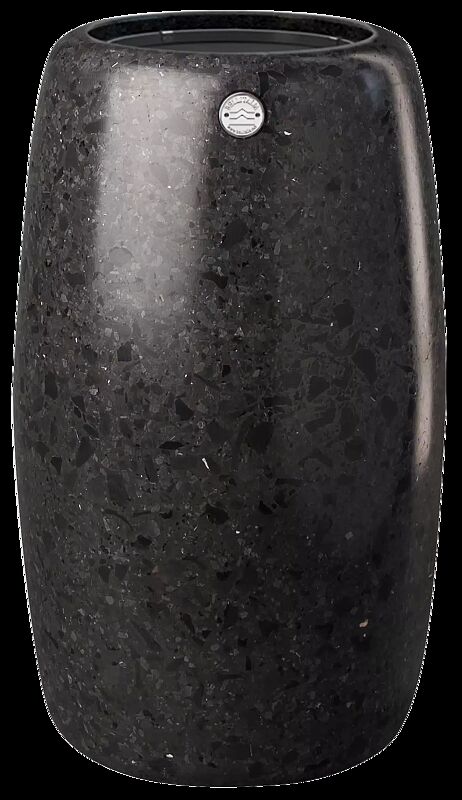 Abfallbehälter ORIONE aus rekonstituiertem Marmor geschliffen, in schwarz ebano