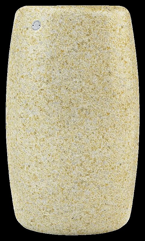 Abfallbehälter ORIONE aus rekonstituiertem Marmor gestockt, in gelb mori, ohne Schutzdach