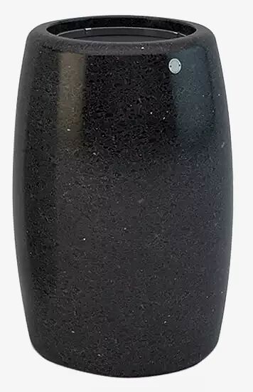 Abfallbehälter PEGASO aus rekonstituiertem Marmor geschliffen, in schwarz ebano, ohne Schutzdach