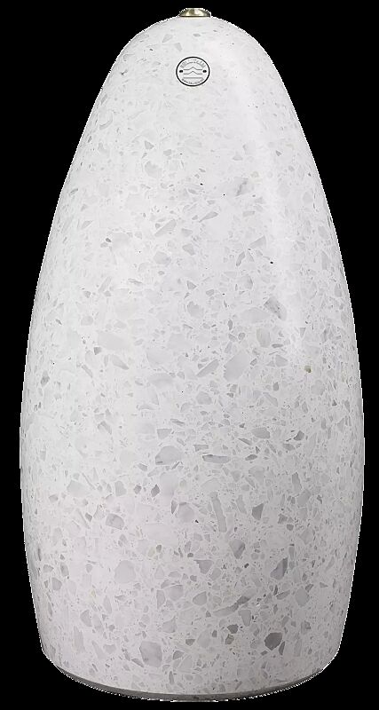 Poller PLUTONE aus Beton geschliffen, in Granitoptik weiß