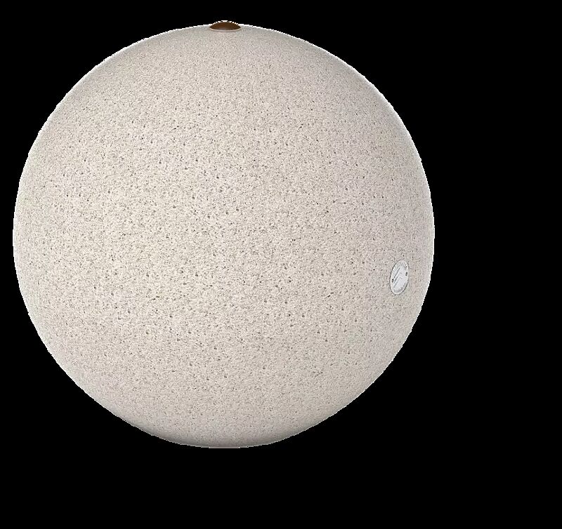 Poller SFERA aus Beton gestockt, in Granitoptik weiß