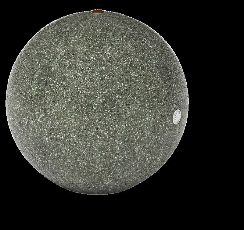 Poller SFERA aus rekonstituiertem Marmor gestockt, in grün alpi