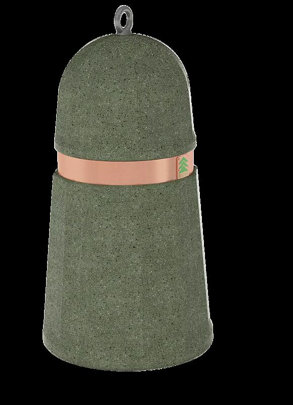 Poller ARO aus rekonstituiertem Marmor, mit Kupferband, in grün alpi