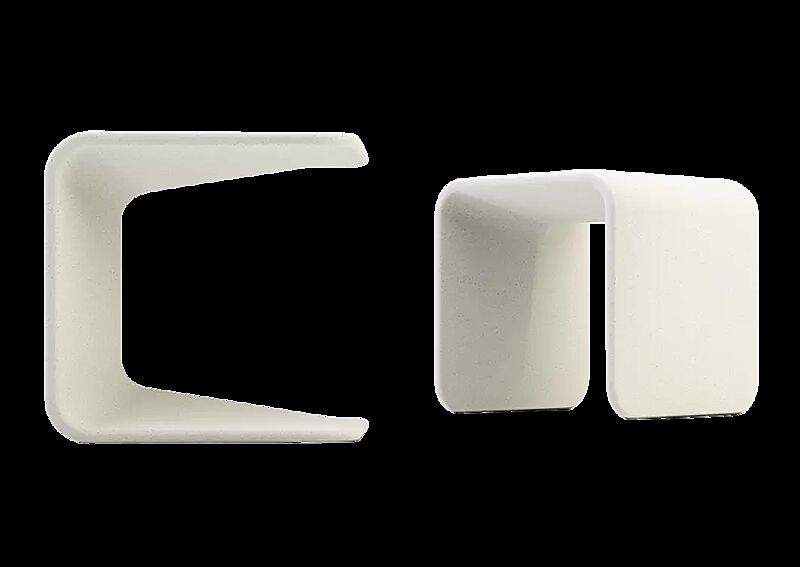 Sitzbank SPRING aus UTC®-Beton, in weiß