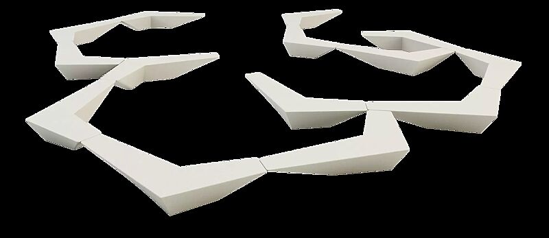 Sitzbank ARROW aus Beton, in Granitoptik weiß