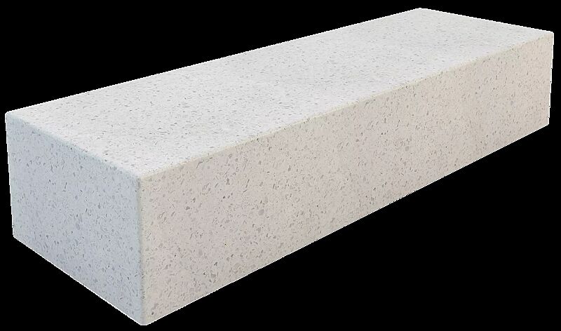 Sitzbank DOUBLE KUBB aus rekonstituiertem Marmor, Sitzfläche geschliffen, in weiß carrara