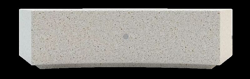 Sitzbank CURVED KUBB aus Beton, Sitzfläche geschliffen, in Granitoptik weiß