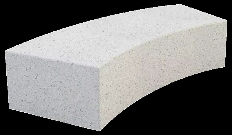 Sitzbank CURVED KUBB aus rekonstituiertem Marmor, Sitzfläche geschliffen, in weiß carrara