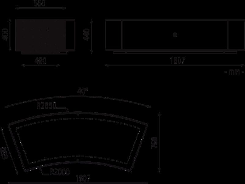 Sitzbank CURVED KUBB ohne Rückenlehne